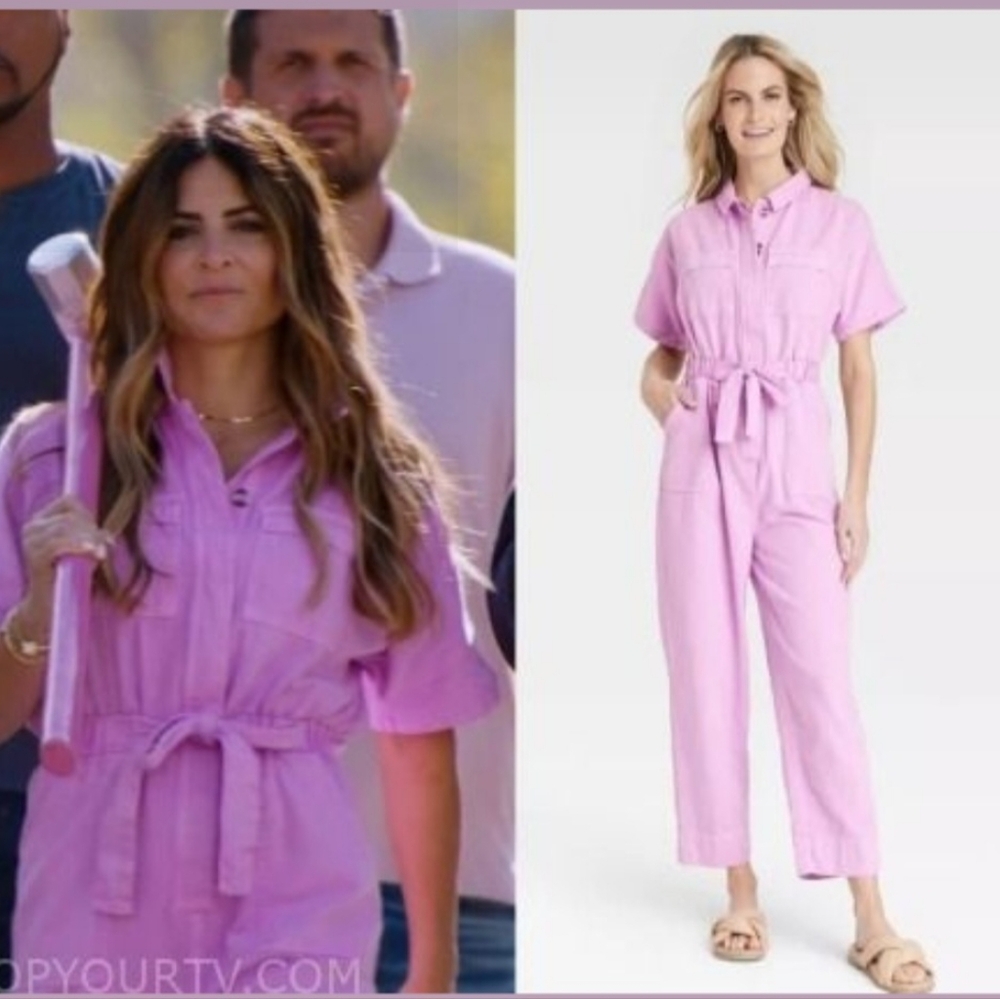 Universal Thread Pink Women  Pink Jumpsuit Size 8 Barbie Pink - Picture 2 of 15